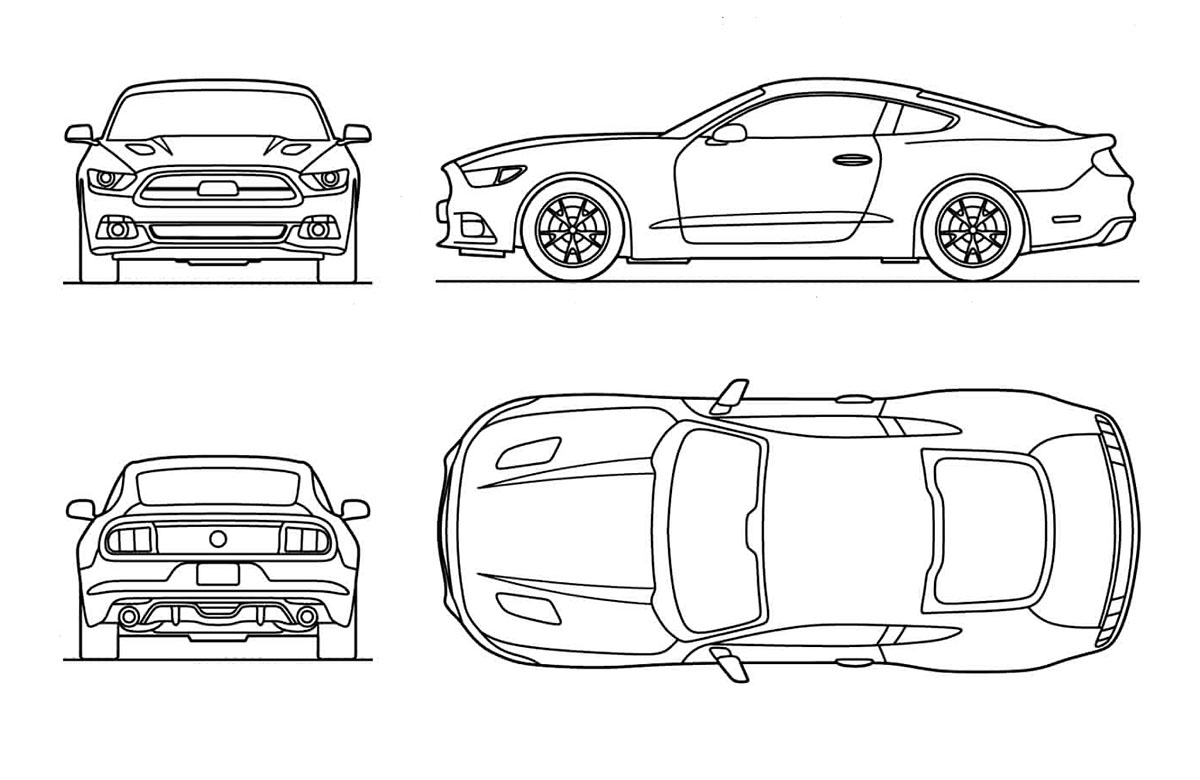 Ford Mustang GT 2015 CAD block - AppisCAD