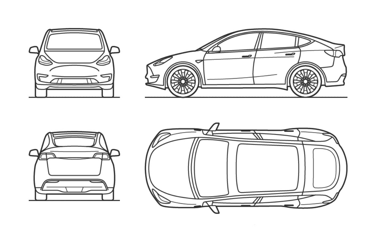 Tesla Model Y CAD block - AppisCAD