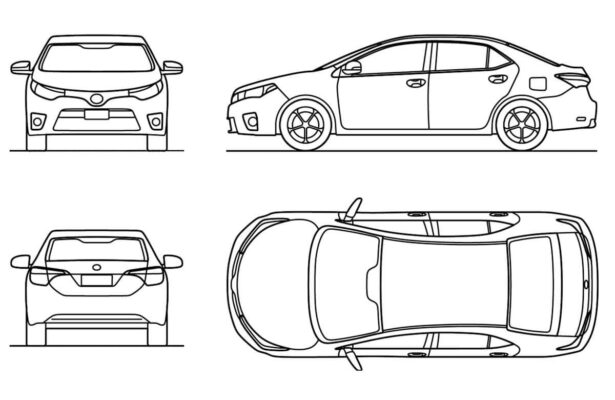 Toyota Corolla CAD block - AppisCAD