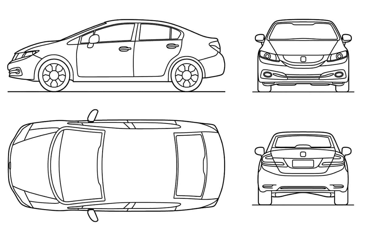 Honda Civic 2014 car CAD block - AppisCAD