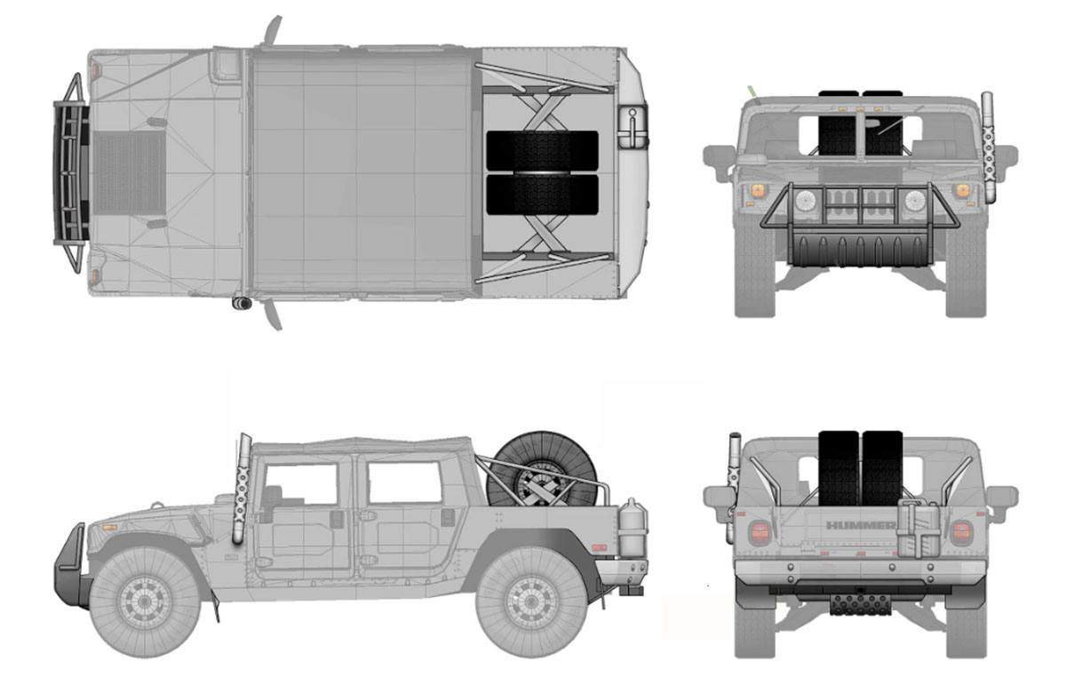 Hummer H1 CAD block - AppisCAD