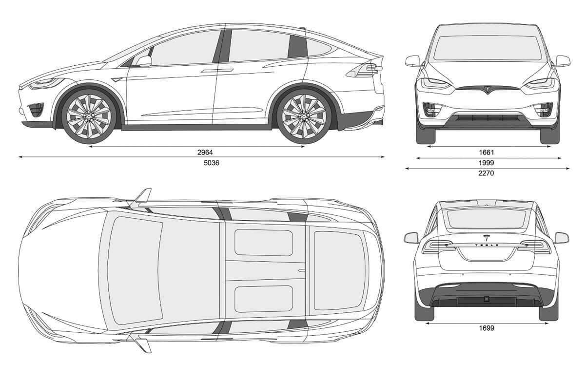 Tesla model x dimensions shop with doors open