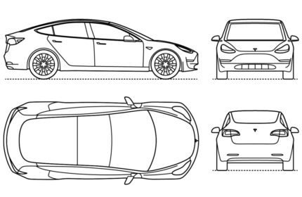 Tesla cars CAD block - AppisCAD