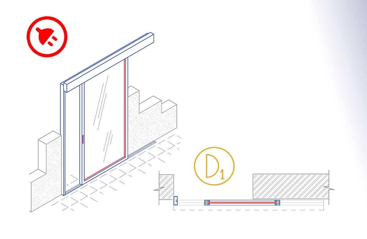 Aluminium monorail sliding door cad block dwg - AppisCAD