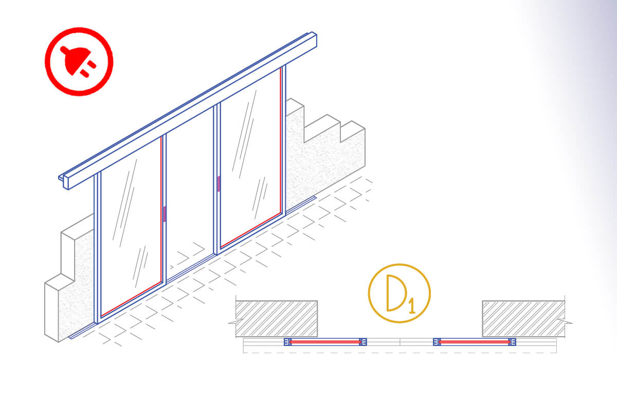 Aluminium Bi-Part sliding door cad block dwg - AppisCAD